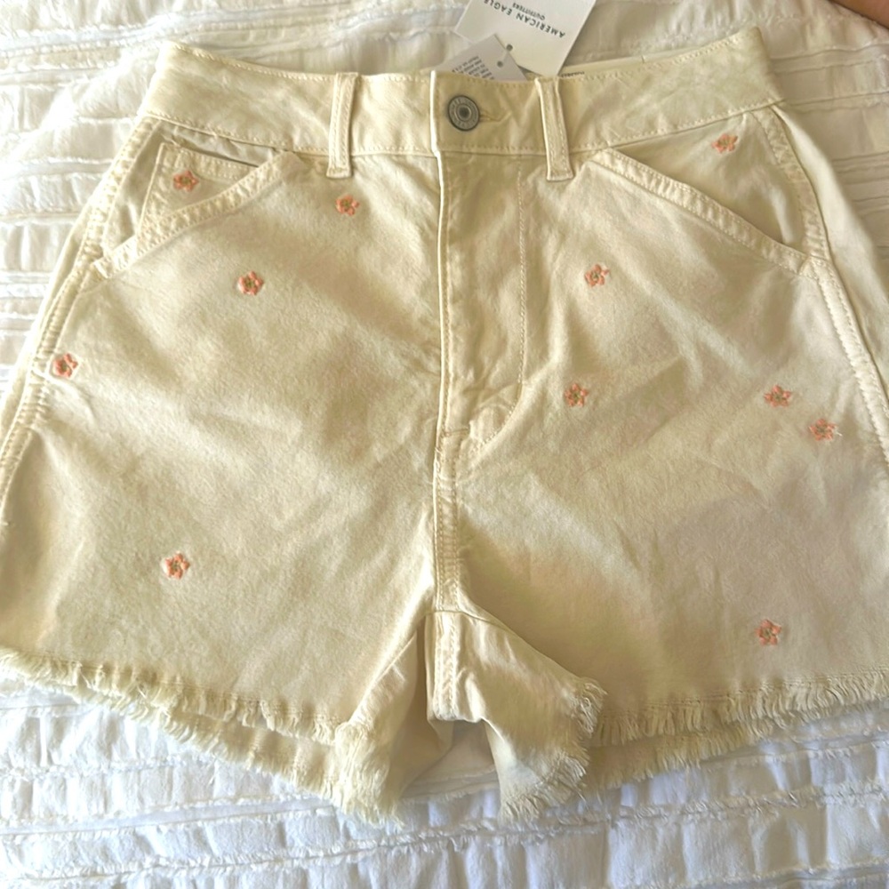 Beige with pink flowers shorts from American Eagle
